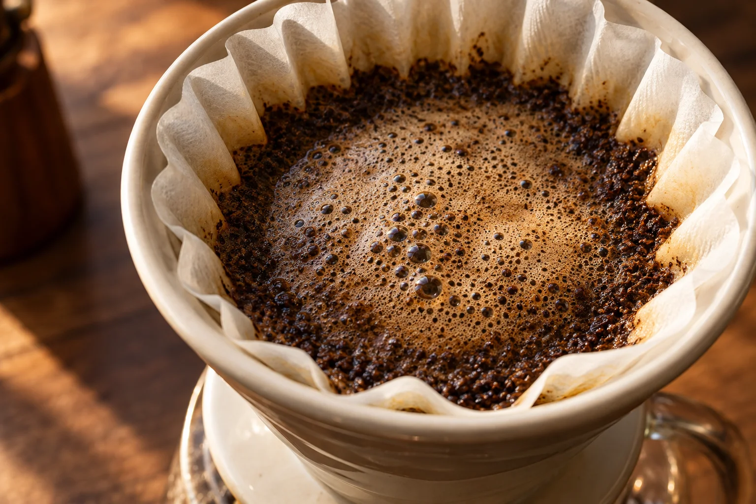 Coffee brewing still life for Bloom, Swirl, Stir: How to Record Agitation in Pour-Over Coffee