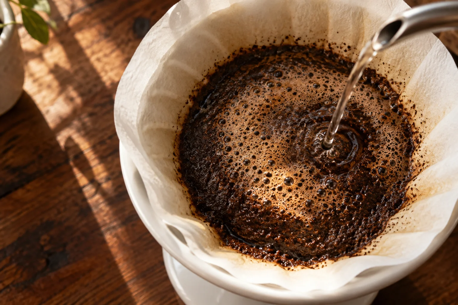 Coffee brewing still life for A Four-Pour V60 Recipe: What to Record and How to Adjust It
