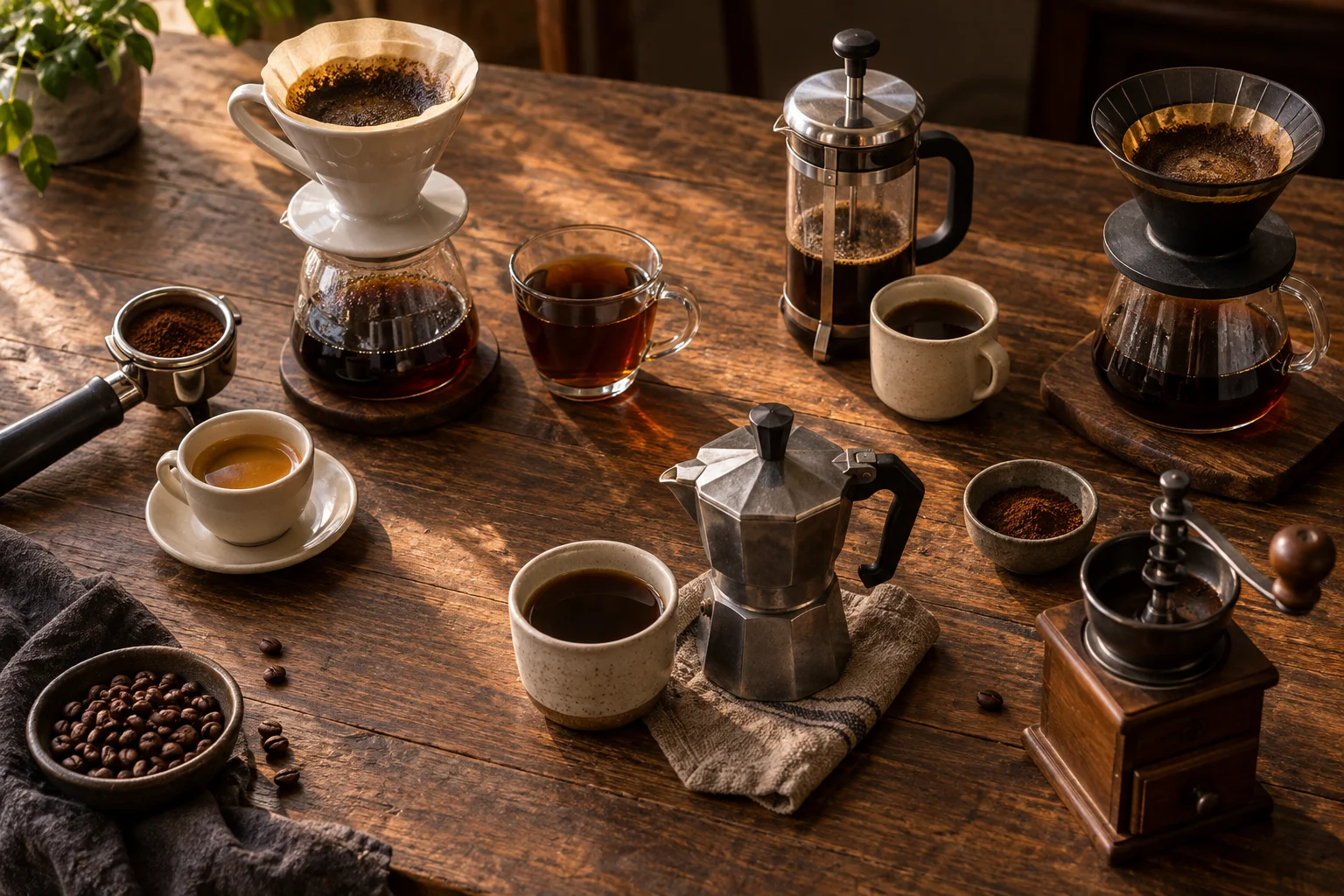 Coffee brewing still life for What Lance Hedrick’s Dialing-In Videos Teach Us About Adjusting Coffee