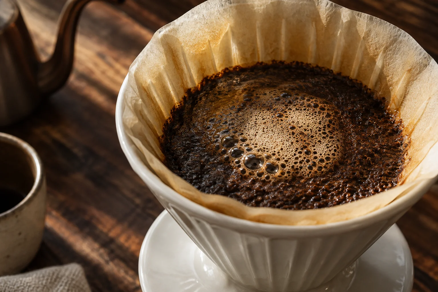 Coffee brewing still life for Why Is My Pour-Over Stalling? A Practical Troubleshooting Guide