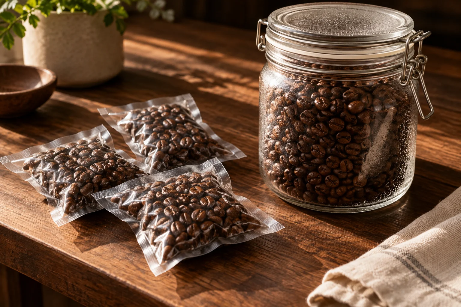 Coffee brewing still life for How to Store and Freeze Coffee Beans for Your Brewing Routine