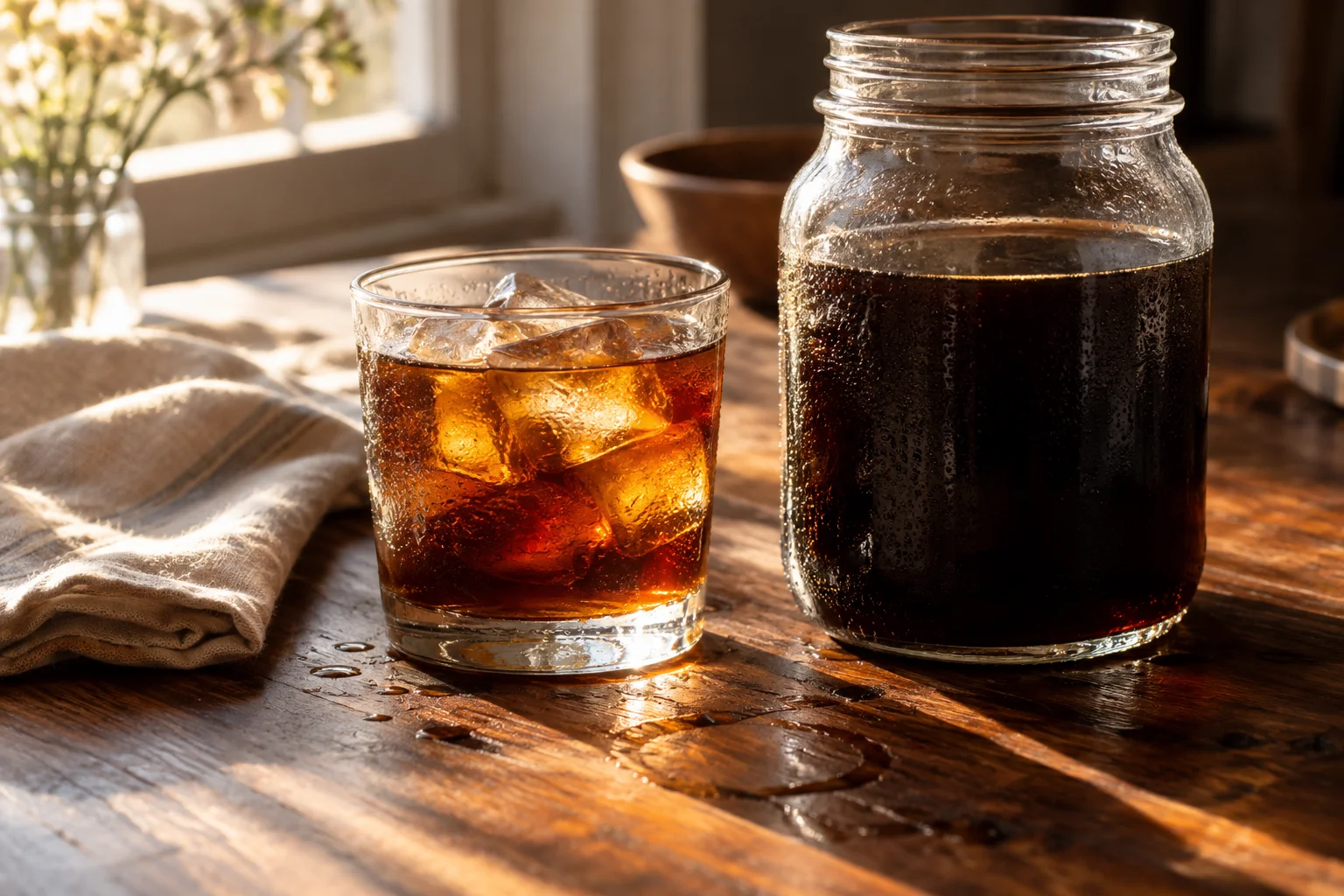 Coffee brewing still life for How to Track Cold Brew: Concentrate, Steep Time, and Dilution